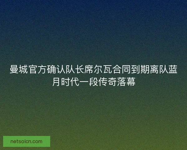 曼城官方确认队长席尔瓦合同到期离队蓝月时代一段传奇落幕